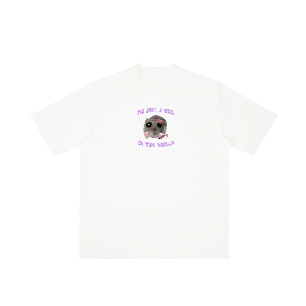 I'M JUST A GIRL Vintage Wash Drop Shoulder T-shirt