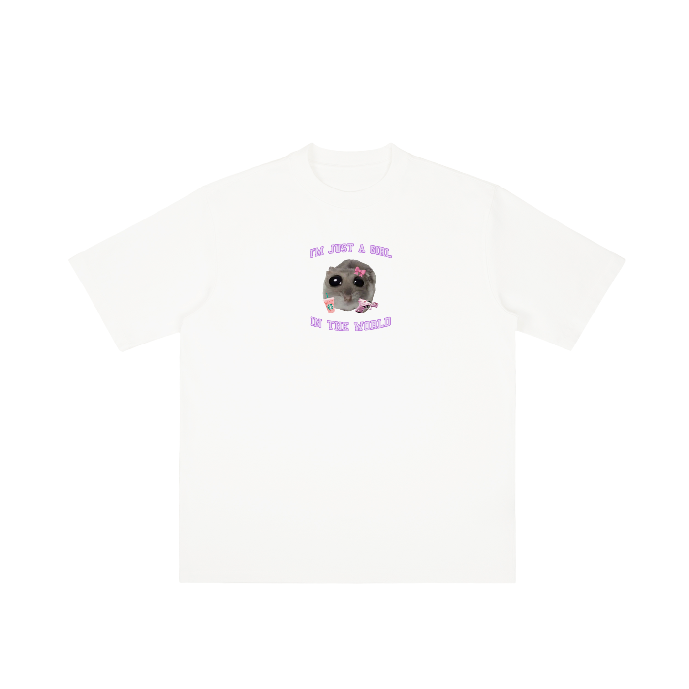 I'M JUST A GIRL Vintage Wash Drop Shoulder T-shirt