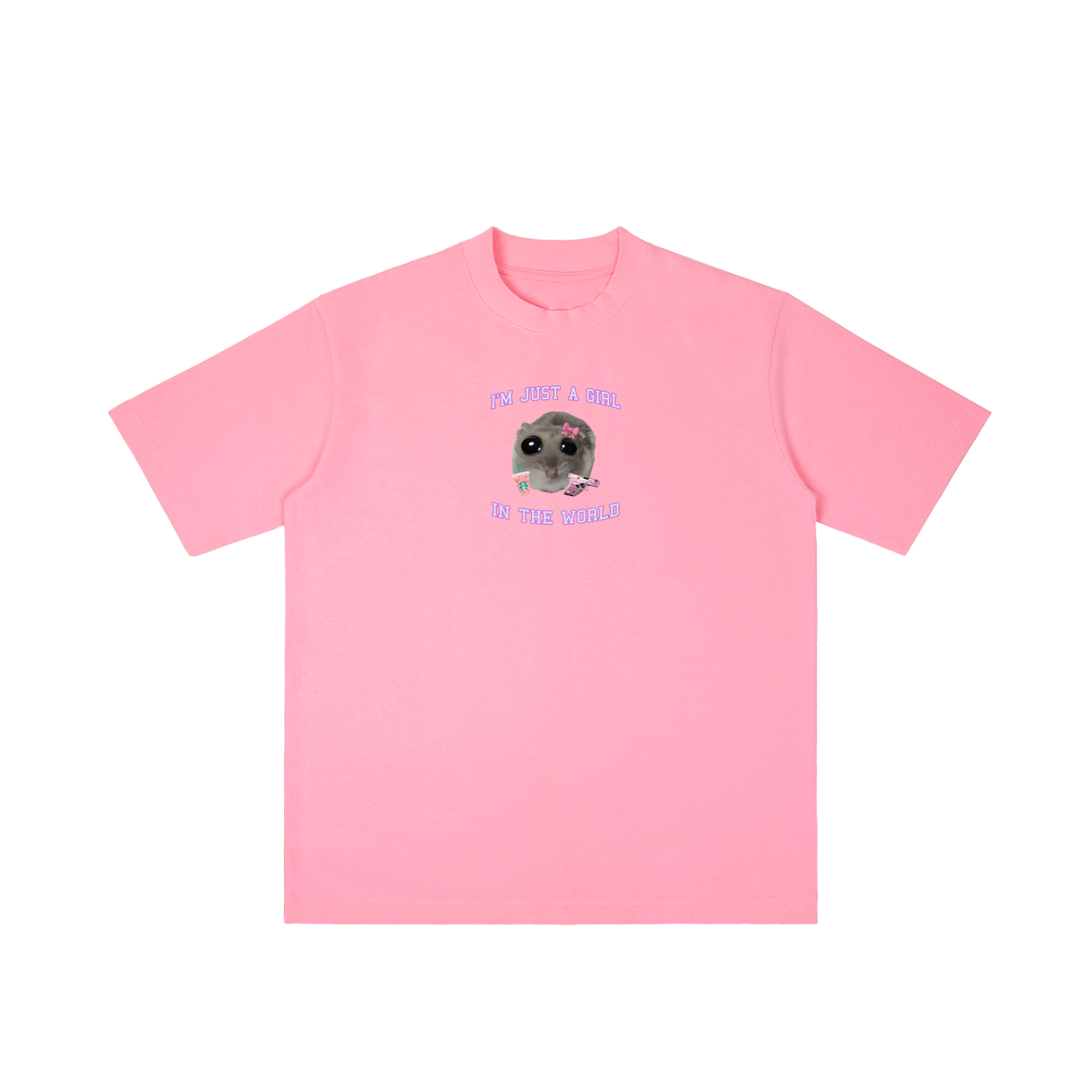I'M JUST A GIRL Vintage Wash Drop Shoulder T-shirt